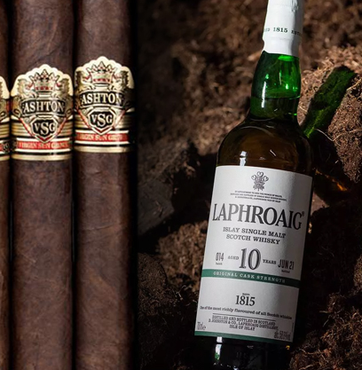 Laphroaig 10-Year-Old Islay Single Malt Scotch Whisky and Ashton VSG Cigars: A Perfect Pairing